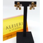 Alfieri St John - 18k Yellow & White Gold Diamond & Citrine Earring